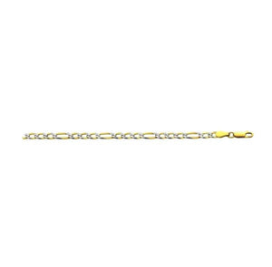 Real 925 Made In Italy Sterling Silver Gold Plated Two Tone Figaro Chain 2.5 mm For Men / Women