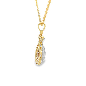 10K Real Gold Money Bag Charm With 0.65 Ct Diamond