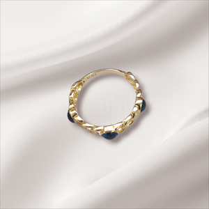 10K Real Gold Evil Eye Ring For Women, Girls