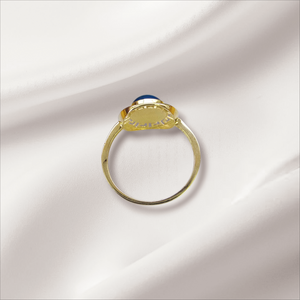 10K Real Gold Evil Eye Ring For Women, Girls