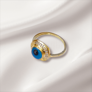 10K Real Gold Evil Eye Ring For Women, Girls