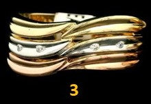 10k Real Gold Fancy Tri Color Rings