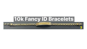 10K Real Gold Fancy ID Bracelet with CZ & Assorted Charms