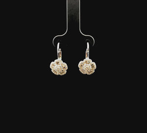 Silver CZ Flower Danglers