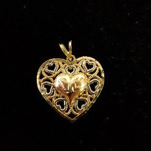 Real 10K Gold Heart Charms / Pendant