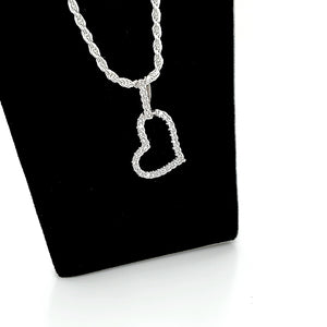 Solid 925 Silver Real Diamond Necklace —
