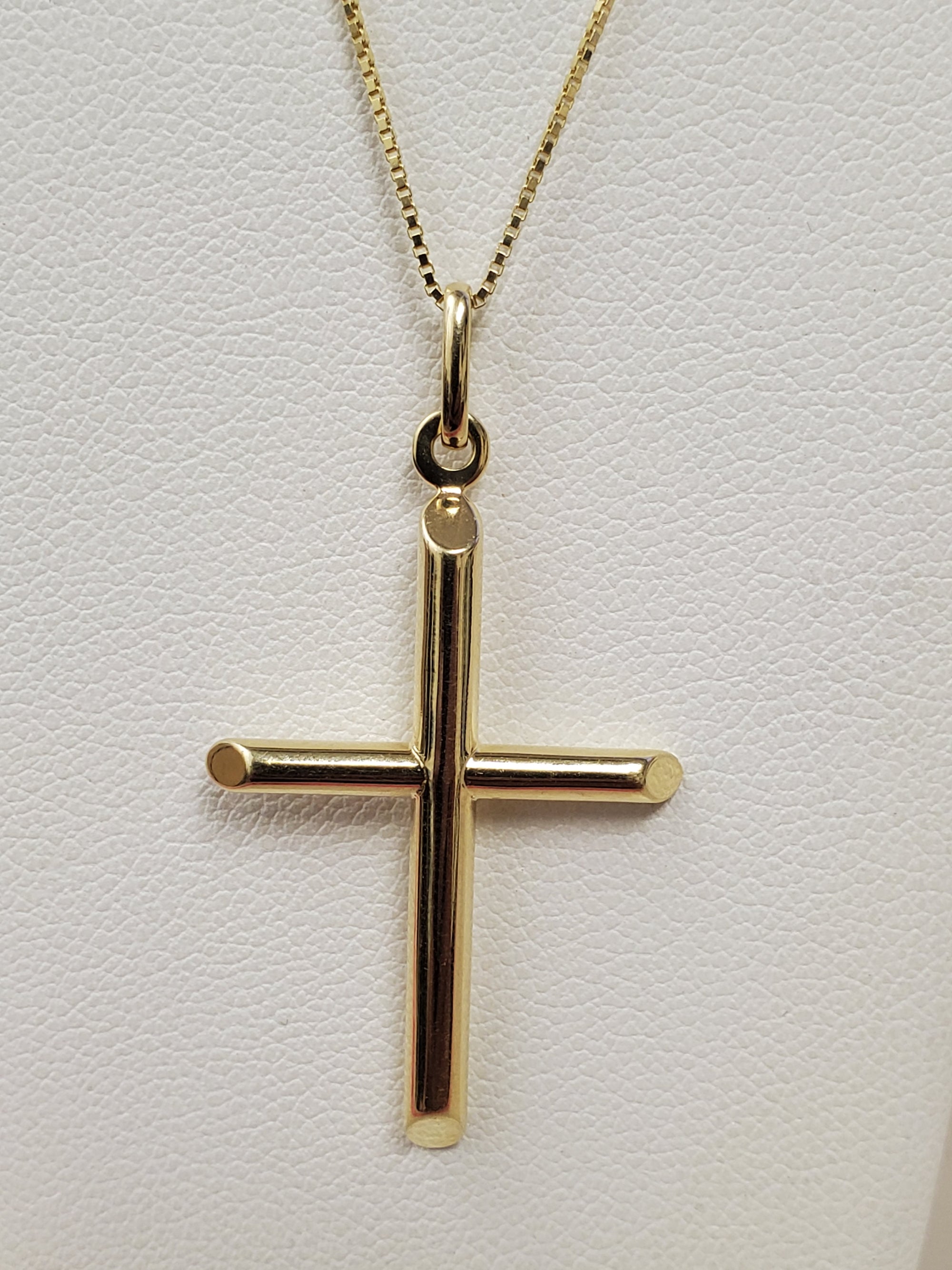 14K  Gold Tube Cross Charm