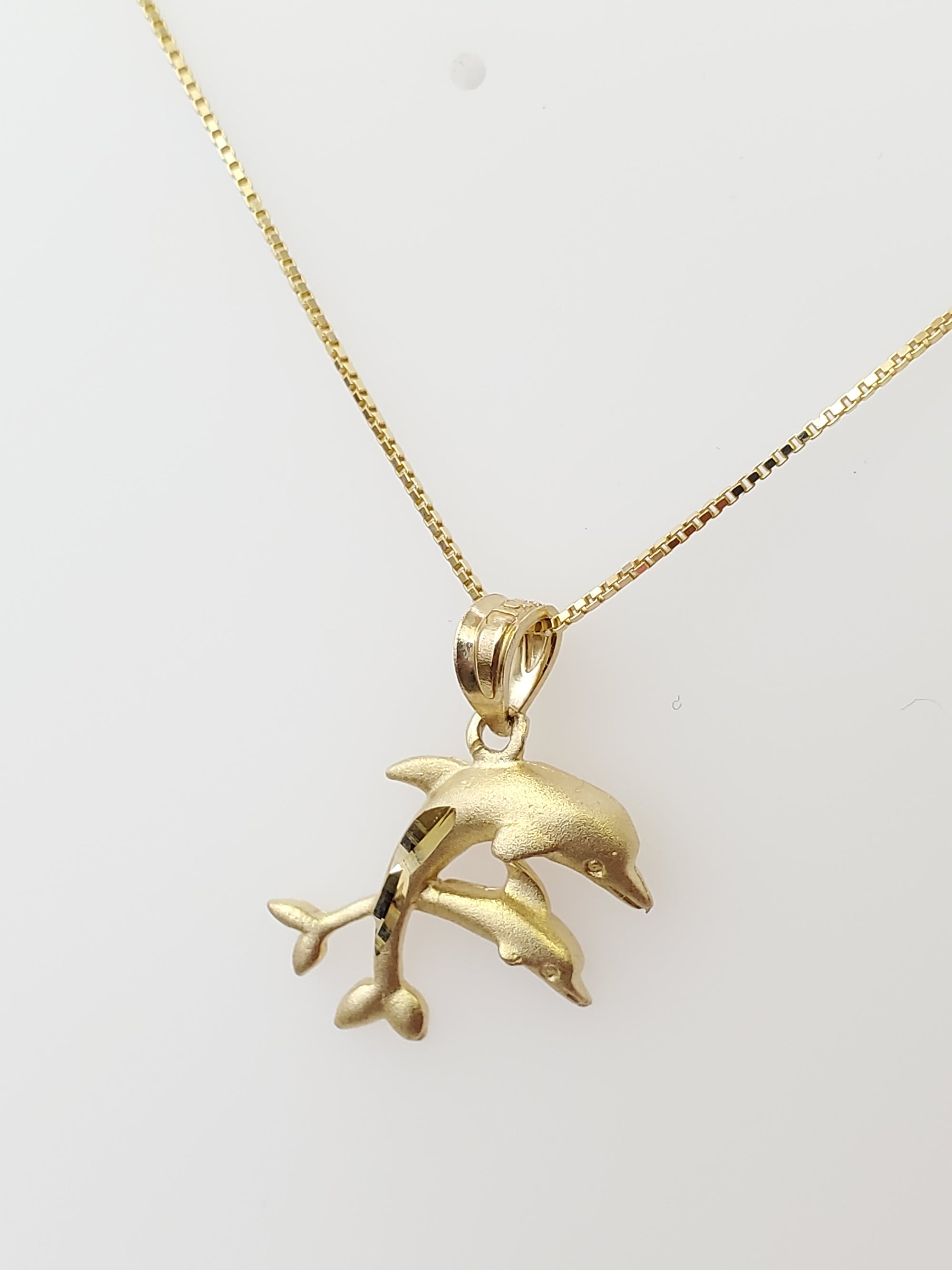 10K Gold Double Dolphin Charm