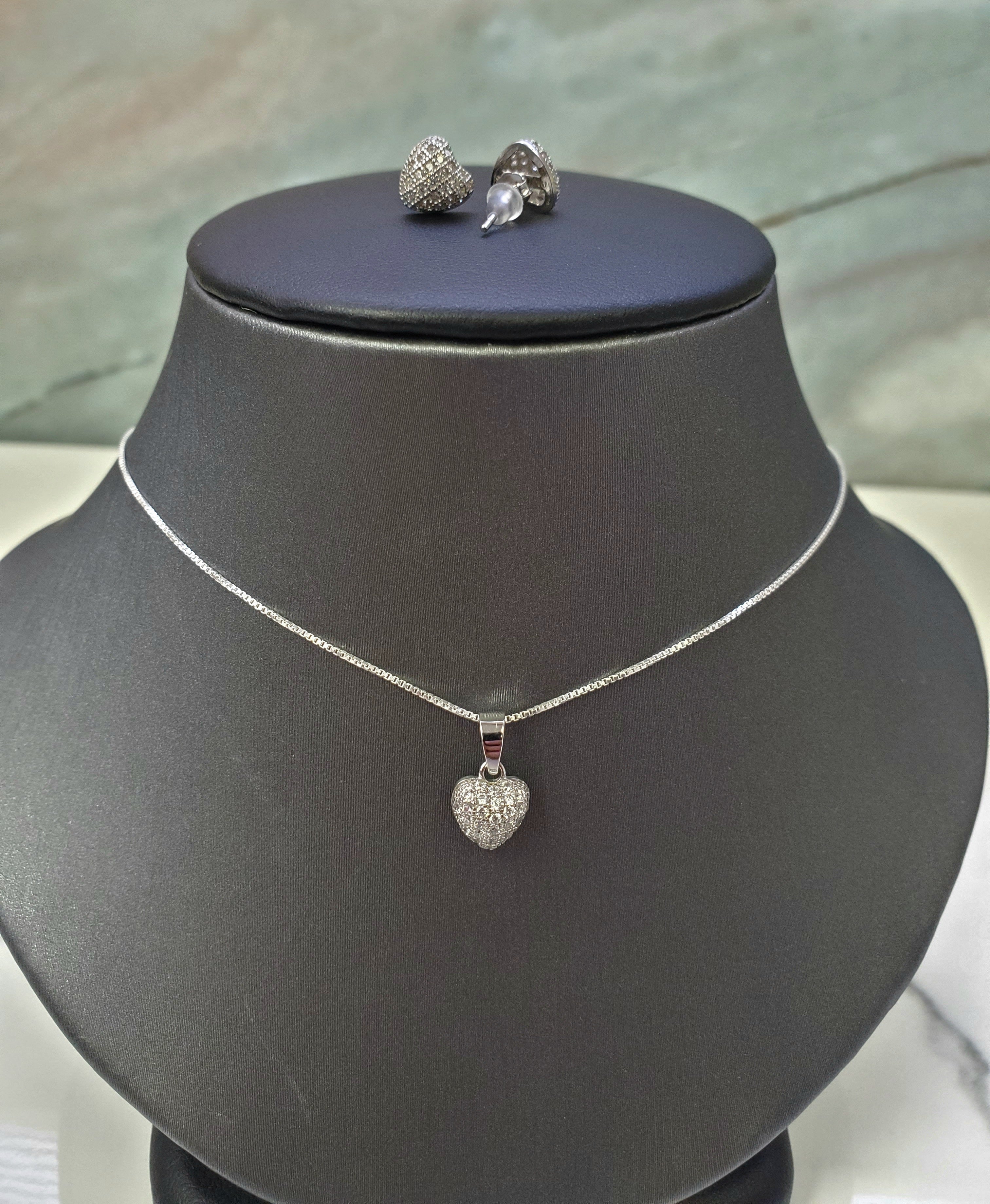 A Piece Of Me Heart Pendant Necklace In 925 Silver