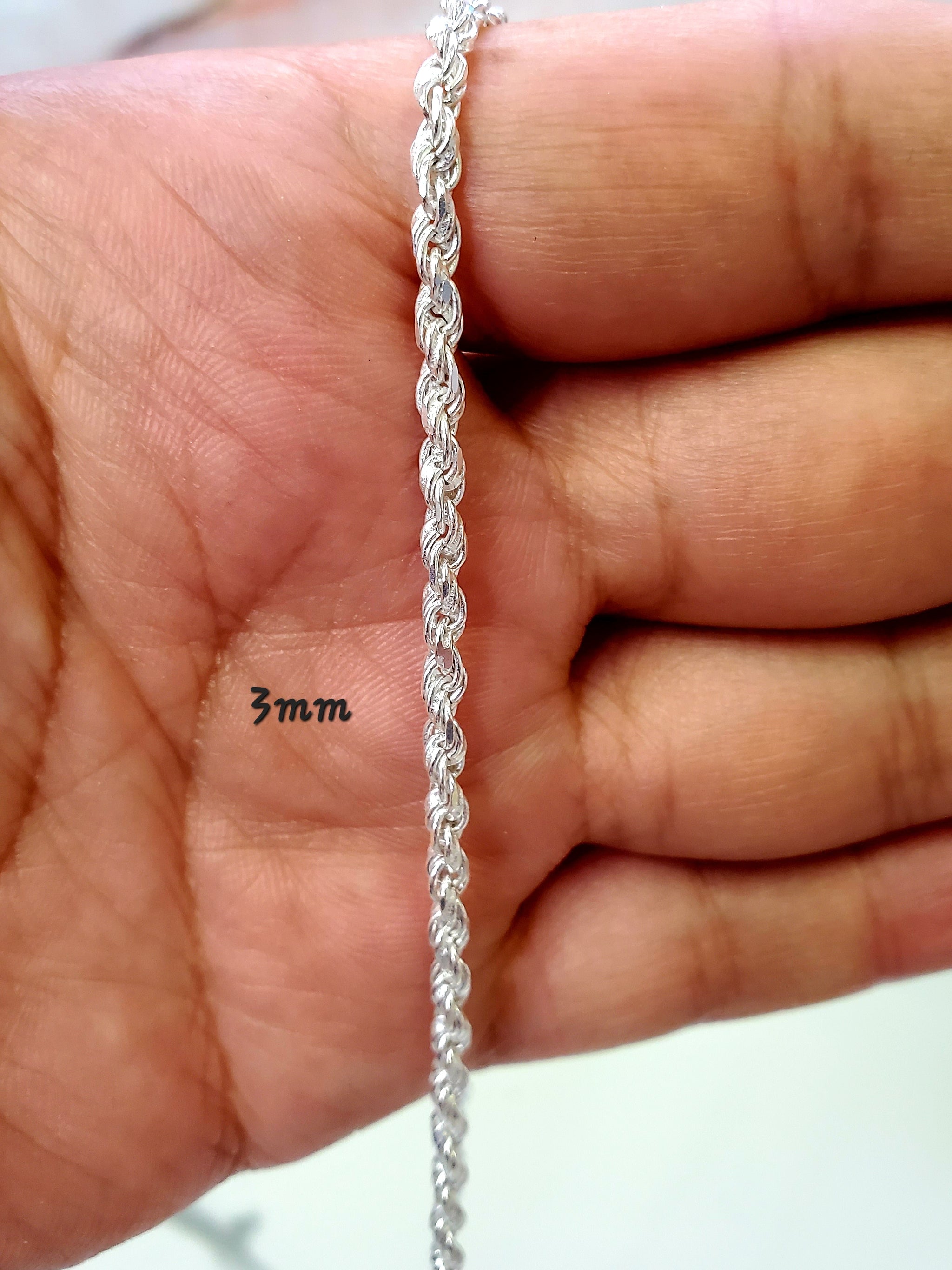 3MM or 4.5MM Solid 925 Sterling Silver Italian CUBAN CURB Chain Necklace  Italy