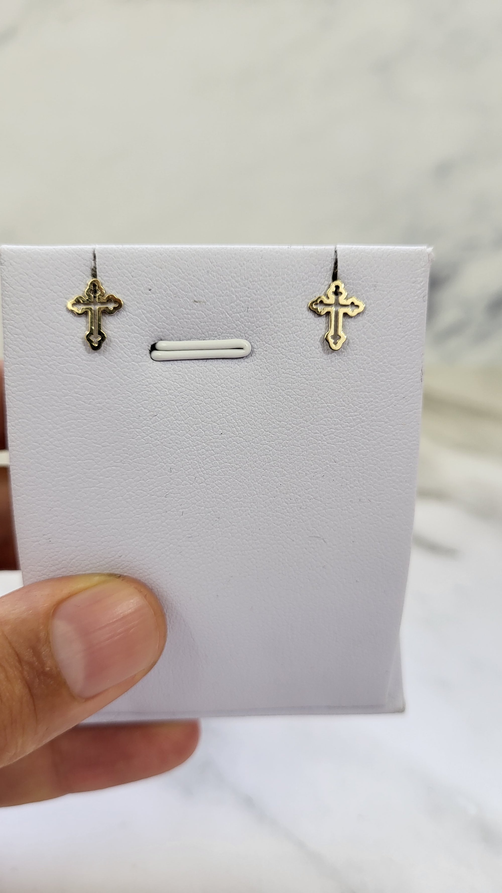 14K Gold Cross Earrings