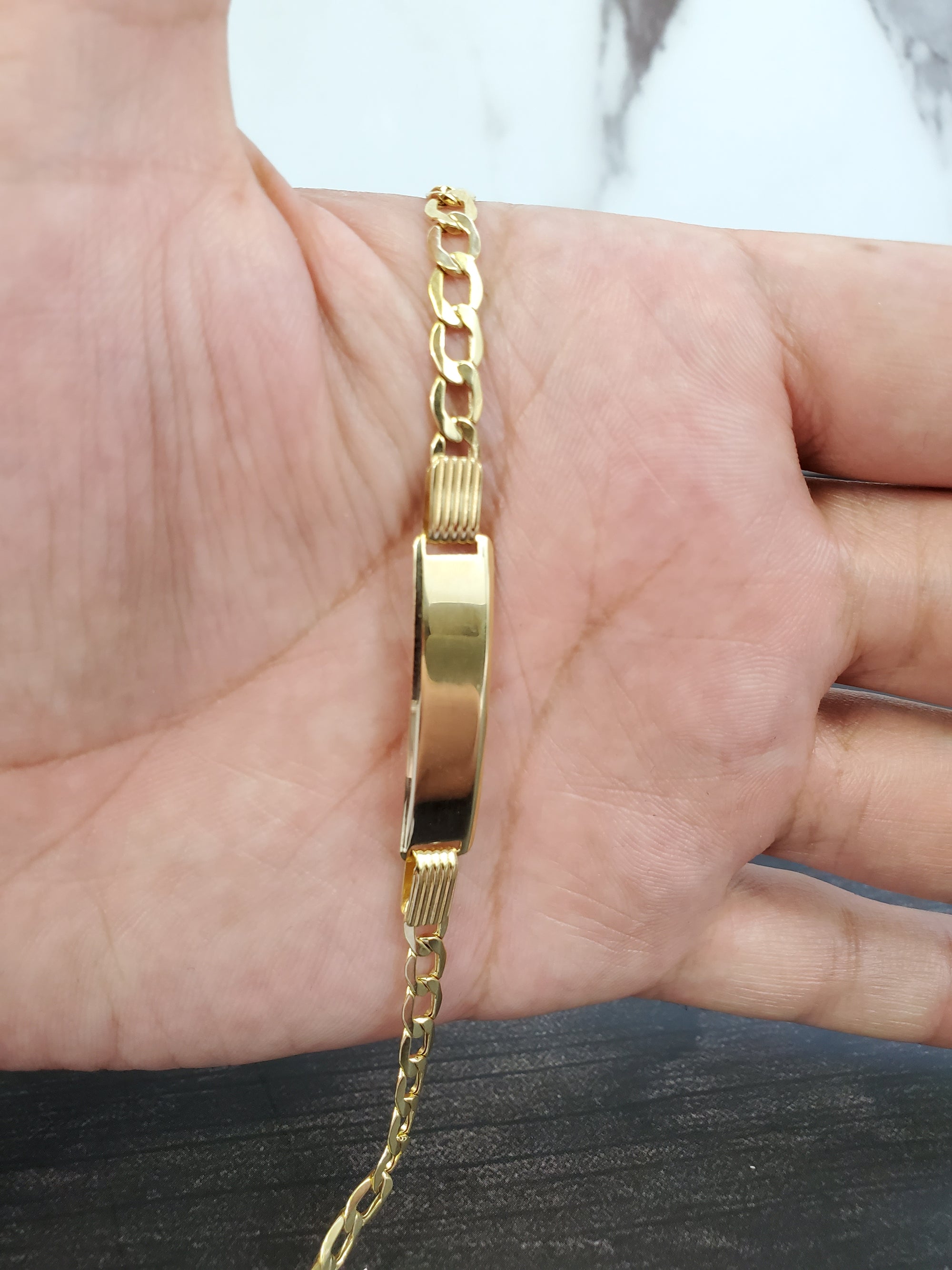 Real 10k Gold Bracelet ID top 6