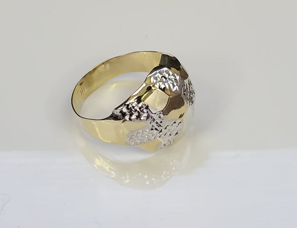 10K Gold Solid Nugget Ring Gold Heart Ring