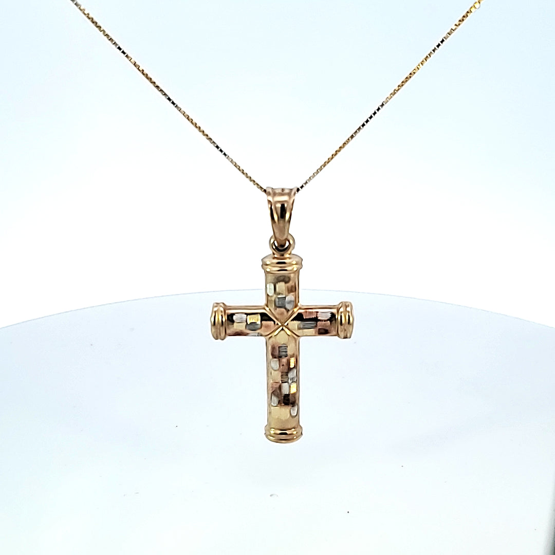 Solid 10K Gold Cross Necklace, online Gold Cross Pendant, Real Gold Cross