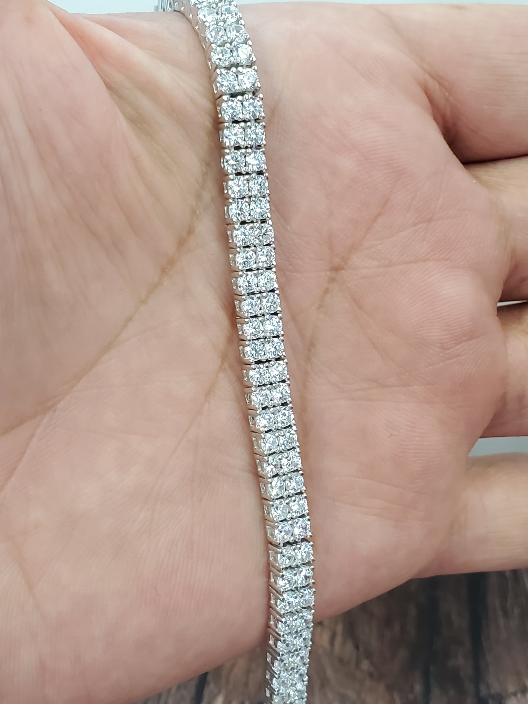 Diamond Moissanite Tennis Bracelet Sterling Silver 925 18k Gold | Mois –  Folkmarketgems