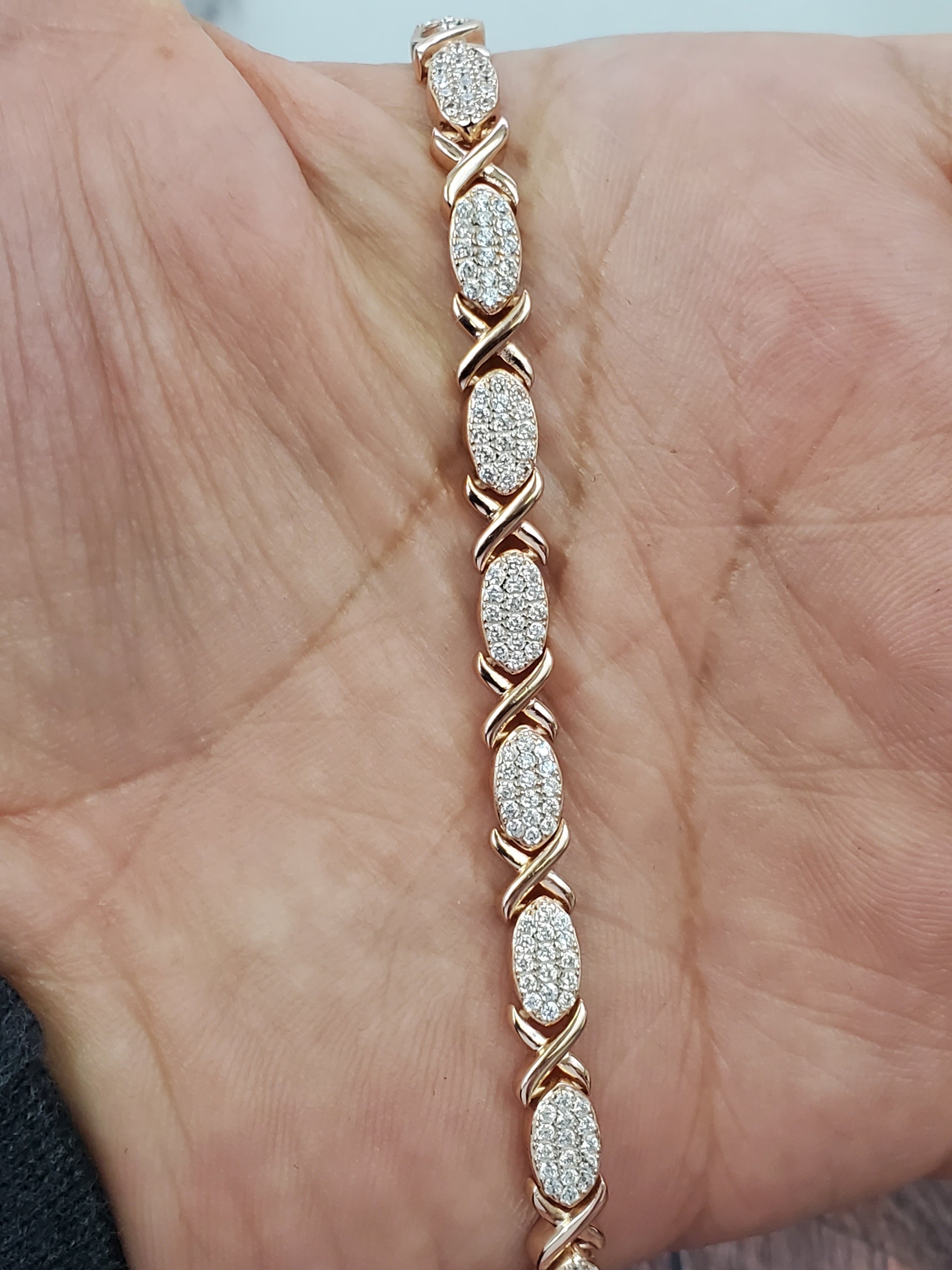 Four Prong Offset Diamond Bracelet 2.60 CT - Sylvie Jewelry