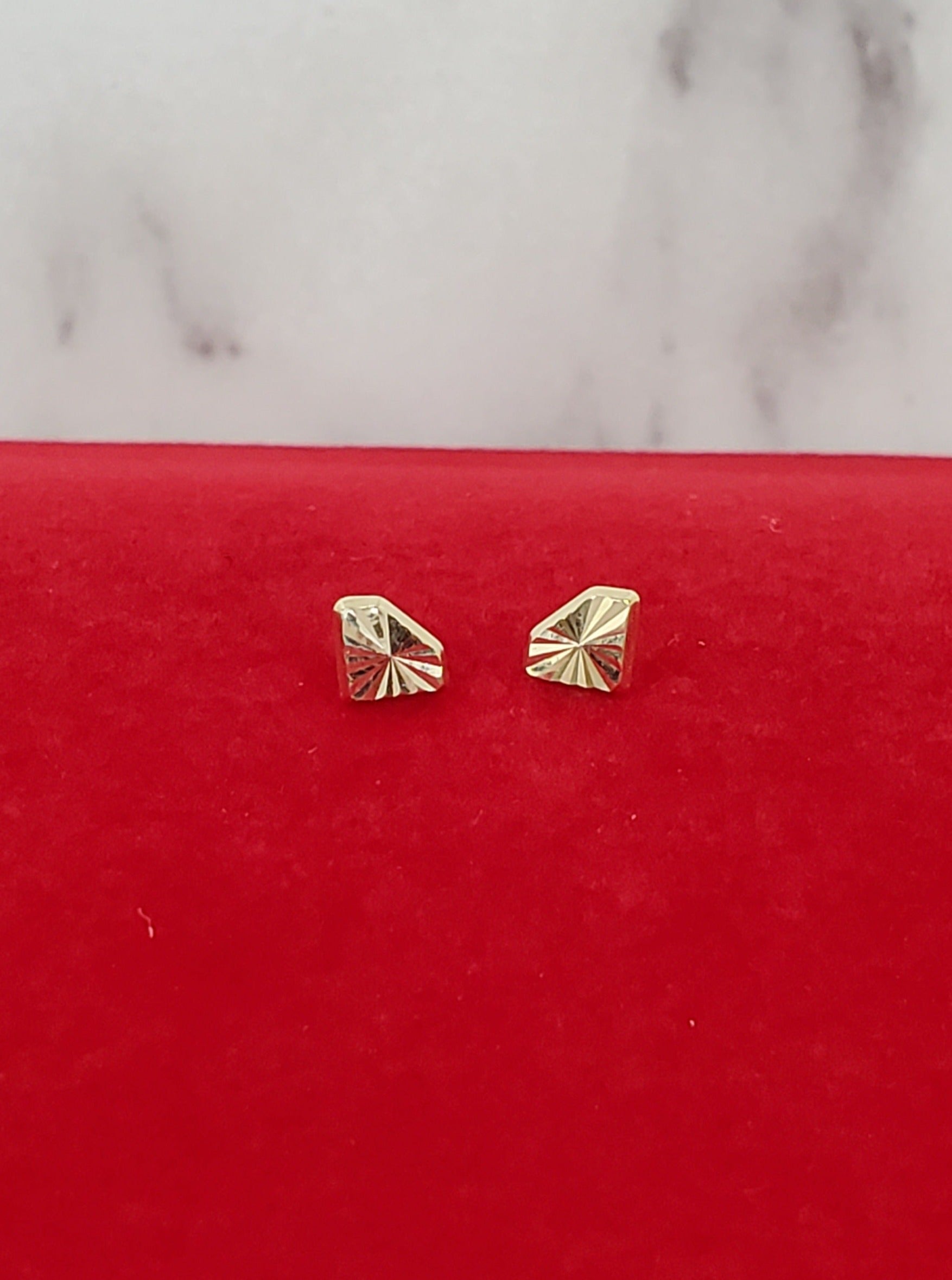 14K Gold Micro Pave Diamond U Links Drop Earrings