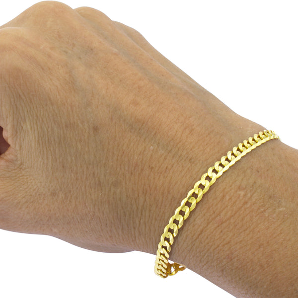 10k Yellow Gold Large Hollow Cuban Link Bracelet 2.5 Ctw CZ