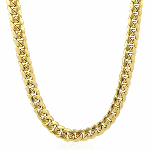 10k Yellow Gold Large Hollow Cuban Link Bracelet 2.5 Ctw CZ