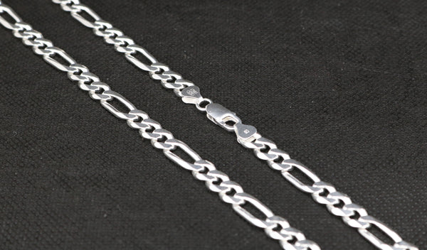 925 Sterling Silver 5mm Diamond-Cut Figaro Link Chain Necklace for Wom–  romanticwork