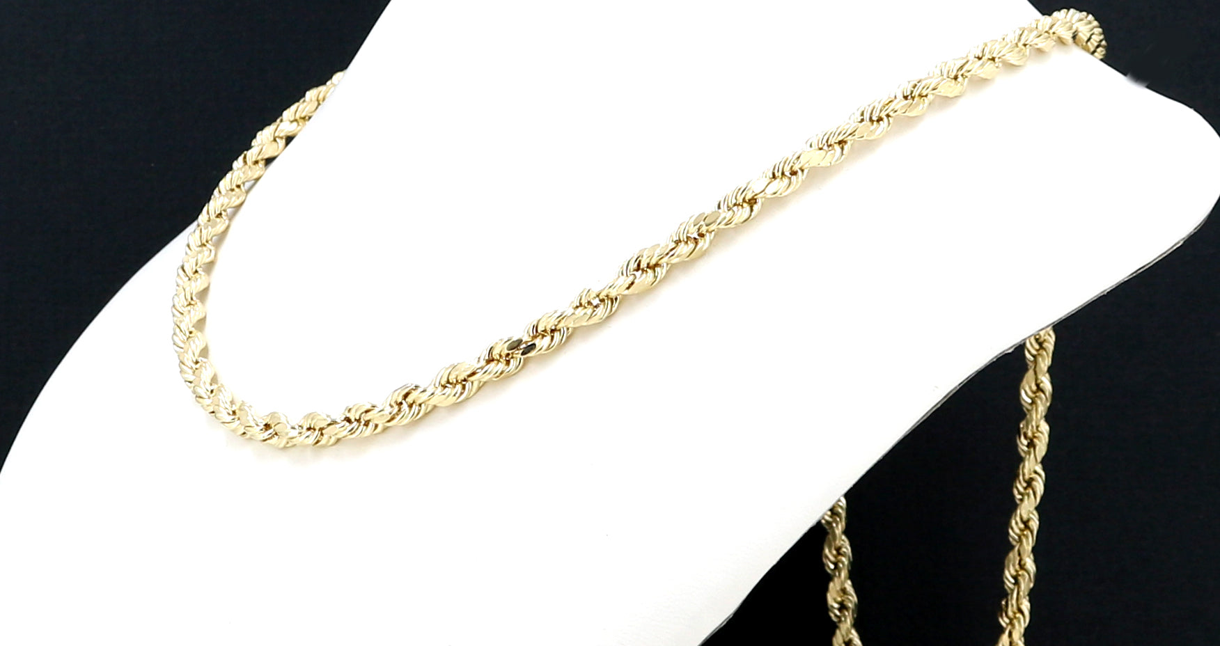 14K Solid Yellow Gold Rope Necklace 14K Real Gold Rope Chain Ladies Gold  Chain 14K Man Gold Chain 16 18 20 22 24 Inch 1.5mm 